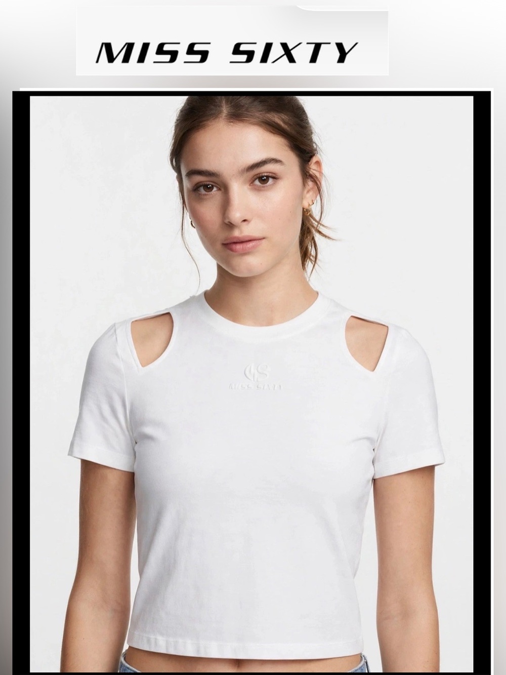 Miss sixty t shirt XXS white, short sleeve crop top perfect condition